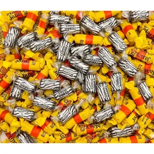 Atkinson's Zebra Bars & Mary Jane Mix 1lb - Retro Peanut Butter Candy - Crunchy & Chewy Snacks - Pure Peanut Butter Delight - 50% Zebra Bars & 50% Mary Janes - Bulk Bag