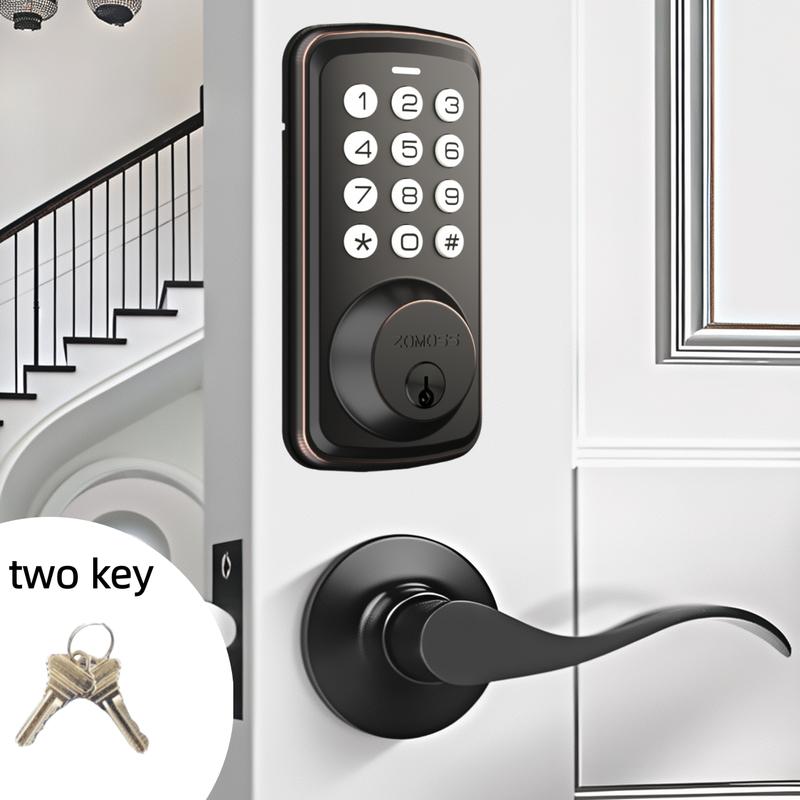 ZOMOSS smart door lock - anti peeping keyboard, automatic locking function, easy installation - perfect home security guarantee, upgraded home security | modern design | easy to install lock