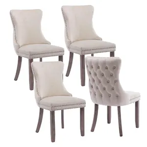 Velvet Dining Chairs Set of 2/4/6,Tall Back Side Chair,Solid Wood Legs,Modern Upholstered High-end Tufted Side Chair,For Kitchen and Dining Room Dinning Chair