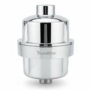 Shower Filter for Hard Water — Reduces Chlorine, Odor & Sediment | 15-Stage Filtration, Fits All Showerheads, Standard ½" G1/2 Connection, Chrome Inline Filter for Cleaner, Fresher Shower Water