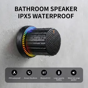 IPX5 Waterproof Bathroom Rotatable Knob Bluetooth Speaker with Seven Color Lights Adjustable Sound Volume for Vibrant Party Vibes
