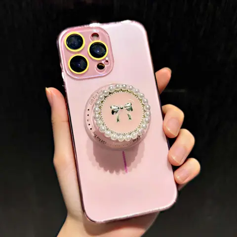 Lovely Magnetic Expanding Phone Grip & Stand,Secure Grip for iPhone MagSafe Cases, Comfortable One-Touch Holding,Kickstand for Hands-Free Viewing Smartphone Cellphone