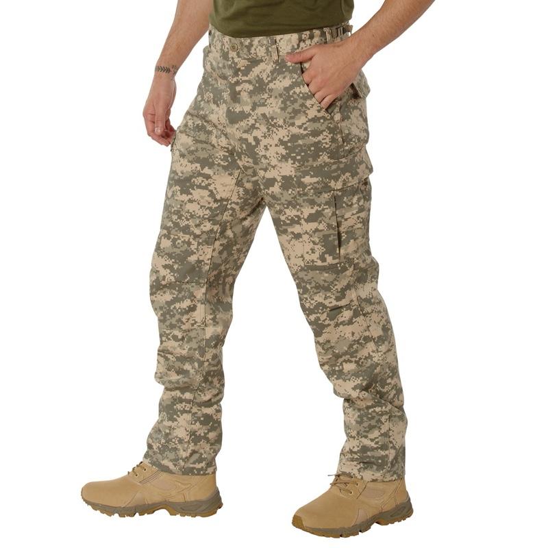 ROTHCO Digital Camo Tactical BDU Pants - Men's & Women's, Adjustable Waist, Zipper Fly, Reinforced Seat & Knees, Drawstring Bottoms, 6 Utility Pockets, Machine Washable - Camouflage