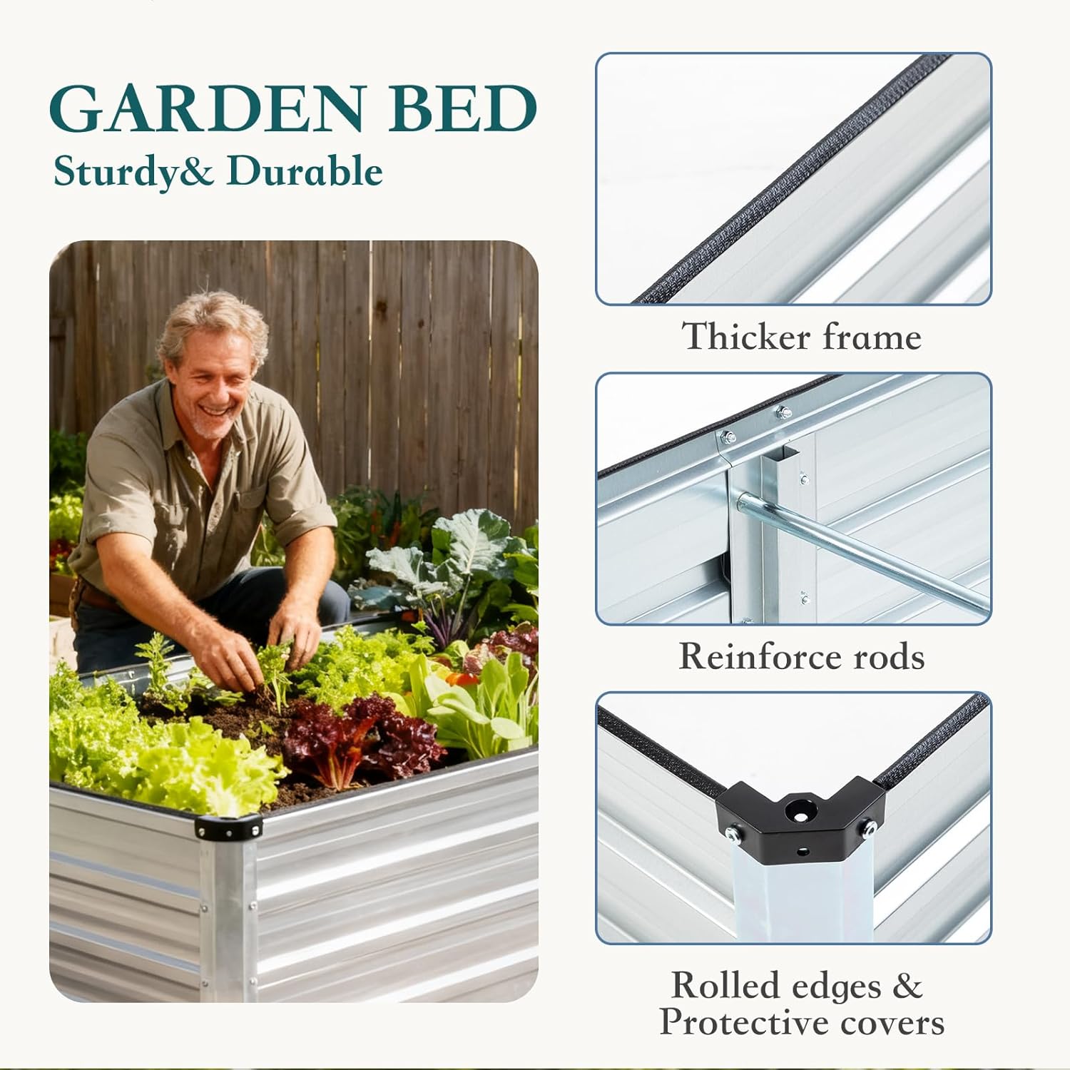 Metal Raised Garden Bed 6x3x2ft, Galvanized Outdoor Planter Box with Open Bottom, Heavy-Duty Raised Garden Beds for Vegetables, Flowers & Herbs Metal Raised Garden Bed 6x3x2ft, Galvanized Outdoor Planter Box with Open Bottom, Heavy-Duty Raised Garden Beds for Vegetables, Flowers & Herbs