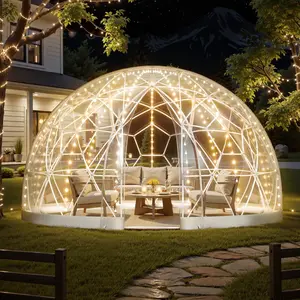 Garden Dome Igloo — 9.5 x 5.7 ft Outdoor Clear Bubble Tent For 2–4 People, Weatherproof Geodesic Dome Greenhouse With Window, PVC Igloo Tent For Backyard Patios, Camping, Parties And Weddings