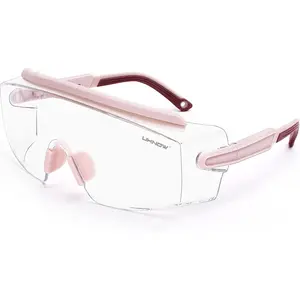 UKNOW Safety Goggles over Glasses, anti Fog Safety Glasses with Clear Wraparound Lens, ANSI Z87.1 Protective Eyewear
