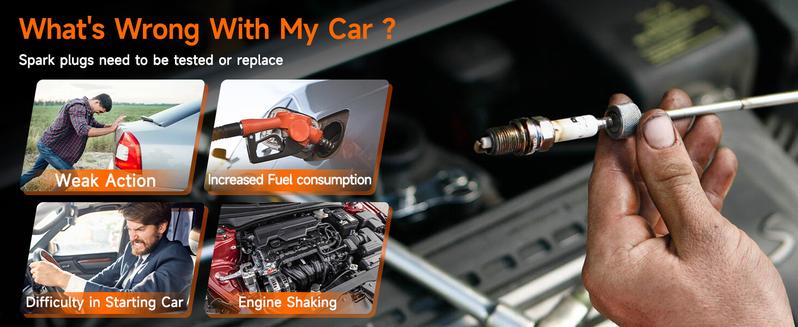 ANCEL SP21 Upgraded Spark Plug Tester, Double Hole Testing Spark Plug Detector, 0 to 6000RPM Adjustable Working Frequency, Automotive Ignition Analyzer Diagnostic Tool for Car & Motorcycle 12V Vehicles ANCEL SP21 Upgraded Spark Plug Tester, Double Hole Testing Spark Plug Detector, 0 to 6000RPM Adjustable Working Frequency, Automotive Ignition Analyzer Diagnostic Tool for Car & Motorcycle 12V Vehicles