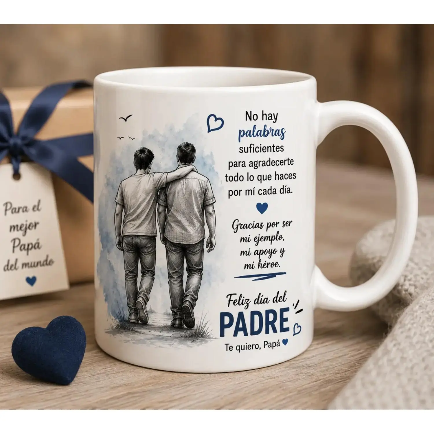 Taza Personalizada para Papá 11 oz – Regalo Día del Padre, Coffee Mug Personalizado