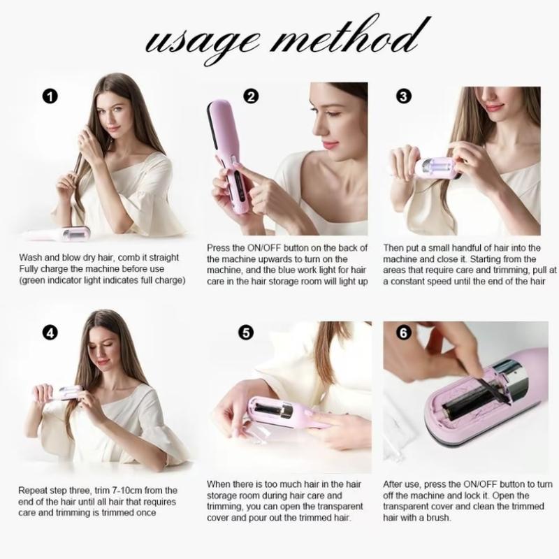 Rechargeable Split End Hair Trimmer, Portable Hair Repair & Styling Tool for Smooth Hair