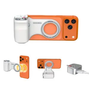 iPhone Camera Grip - for Native Camera Control with Removable Remote & Built-in Keychain, Magnetic Phone Camera Grip No Need App Support iOS26/17/18, Fun Shot Magnetic Grip with 1/4 Nut