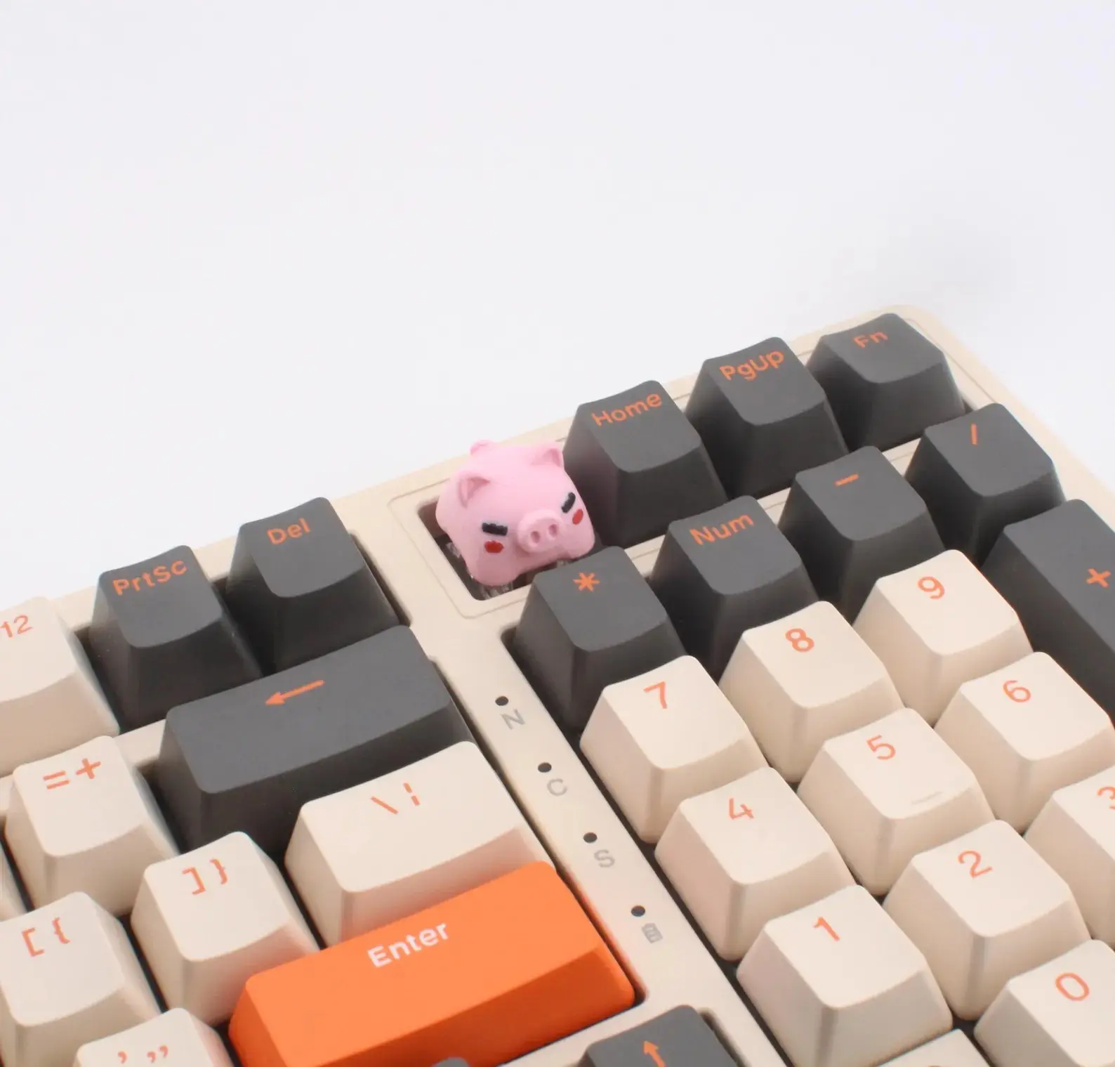 3D Printed Pig Shape Keycap - Designed by Hiko 3D, Fully Colored, Standard Plus Sign Stem, Fits Cherry MX Switches
