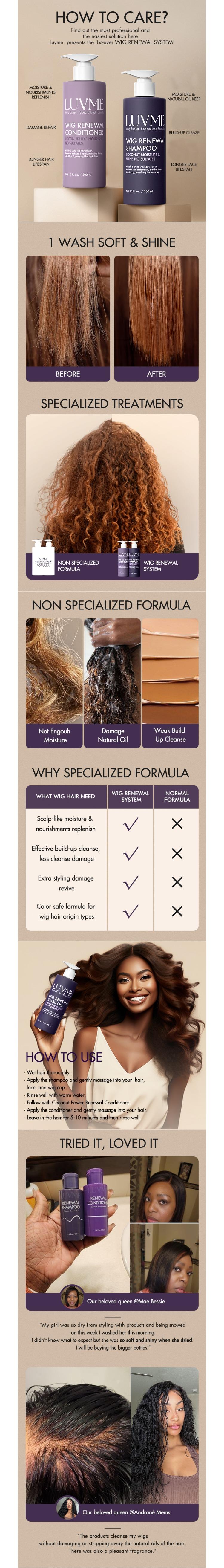 Wig Kit for Beginners Friendly Wig Glue & Remover Set,Headband,Edge Control,Stick,Knots Healer,Shampoo&Conditioner| Luvme Hair Care