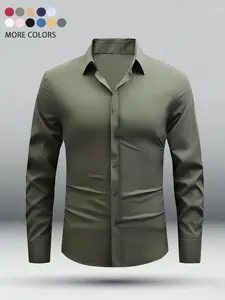 2-Pack men's formal shirts, non-ironing and anti-wrinkle, three-dimensional version, business talks show a sense of advanced, worry-free combination for commuting to work, multi-color rotation is not duplicate