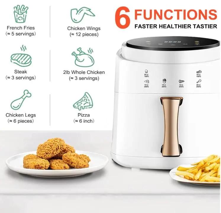 【Deal】8L Large Air Fryer, 1400W Oilless Digital Air Fryer with 6 Presets, Touch Screen, Timer & Temp Control, Nonstick Basket for Fries, Chicken, Wings & More