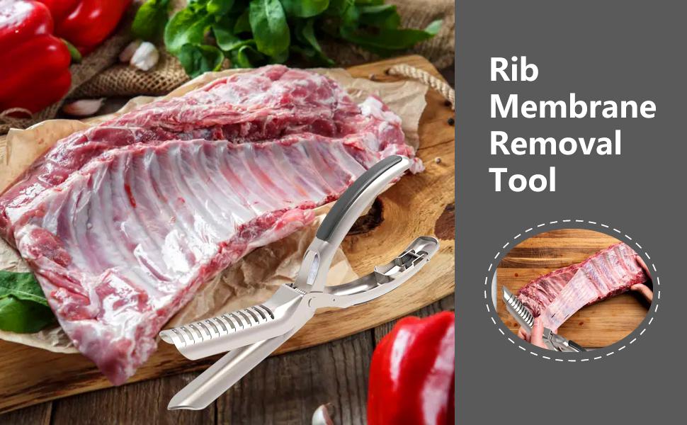 Stainless Steel BBQ Rib Skinner with Ergonomic Handle for Easy Membrane Removal and Rib Prep Ideal for Home & Professional BBQ Settings