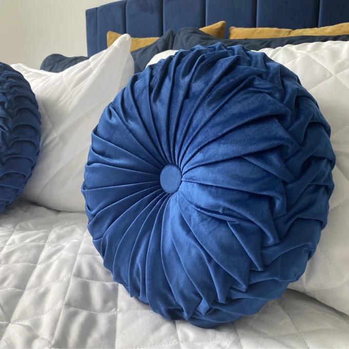 HIG 2 PCS Pumpkin Pleated Round Throw Pillows for Chair Sofa Home Decor lumbar pillow