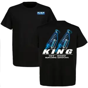 King Shocks Off-Road Racing T-Shirt, Blue Shock Absorber Graphic Tee, Full Color, Car Lover Shirt, Cotton T-shirt, Casual Top Fall Outfits Men Gifts