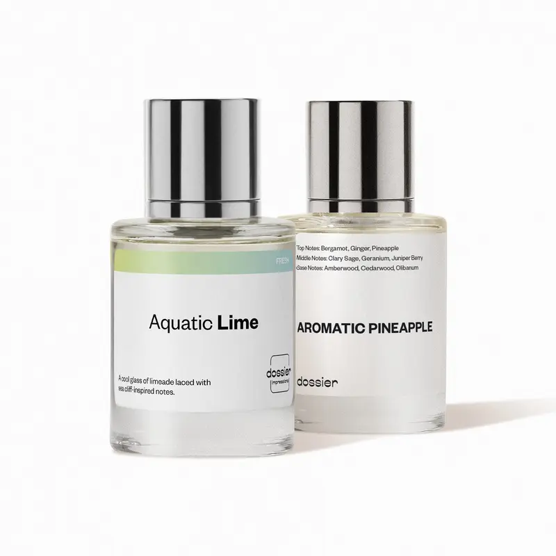 Prince Charming, Dossier, Men Perfume Bundle, 2x50ml, Eau de Parfum, Aquatic Lime, Aromatic Pineapple