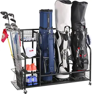 Golf Storage Garage Organizer, Golf Bag Storage Stand and Other Golfing Equipment Rack, Extra Storage Rack for Golf Clubs