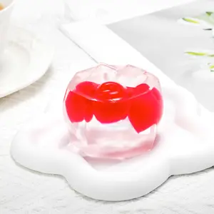 Cherry Dream Pudding Squishy Toy – Handmade Silicone Stress Relief Squeeze Toy (Not Edible)