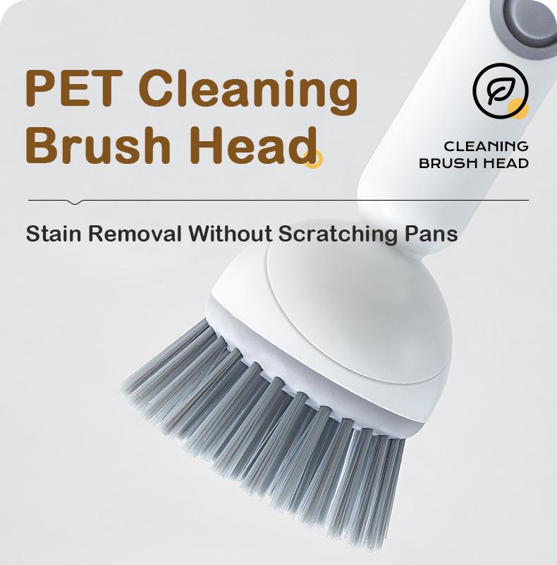 6-in-1 ABS Dish Brush with Leak-proof Soap Dispenser, Adjustable Angle, Rotatable Scrub Function, Wall Mount - Includes Scouring Pad, Soft Bristles Lift Stubborn Stains, Rinse & Drain Clean for Sink, Pots 6-in-1 ABS Dish Brush with Leak-proof Soap Dispenser, Adjustable Angle, Rotatable Scrub Function, Wall Mount - Includes Scouring Pad, Soft Bristles Lift Stubborn Stains, Rinse & Drain Clean for Sink, Pots
