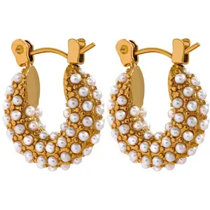 Dainty Pearl Studded Beads Earrings
