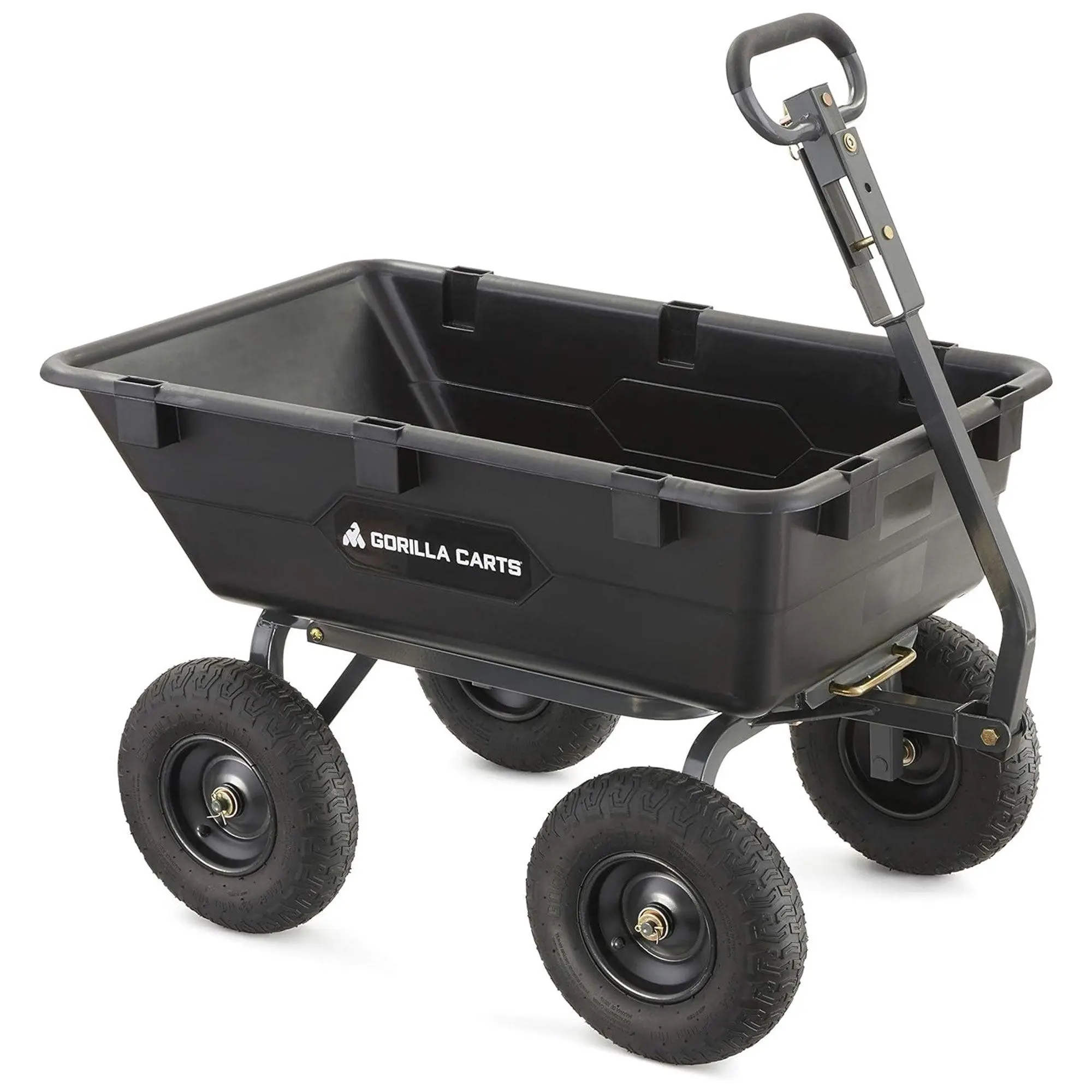 Gorilla Carts Heavy Duty Poly Yard Dump Cart – 600 lb / 800 lb / 1200 lb Utility Garden Wagon