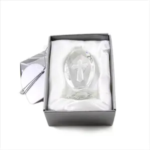 Clear Crystal Crossed Tabletop Figurine for Bedroom, Living Room, Car, Office