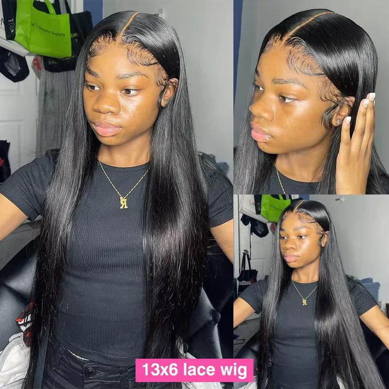 Bling Hair Straight 13x6 Hd Lace Frontal Wig Human Hair  180 Density 32 34 Inch 13x4 Brazilian Pre Plucked Lace Wigs For Black Women
