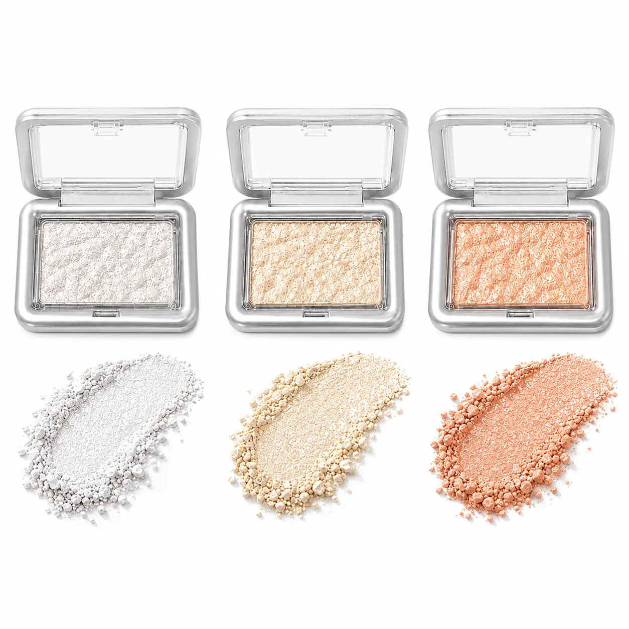 3-Color Multi-Use Shimmer Highlighter-Eyeshadow Palette, Glitter Powder Cosmetic for Face & Eye Makeup Routine, Cosmetics Highlighter, Glowing Makeup, Customizing Look, Enhancing Eye Makeup