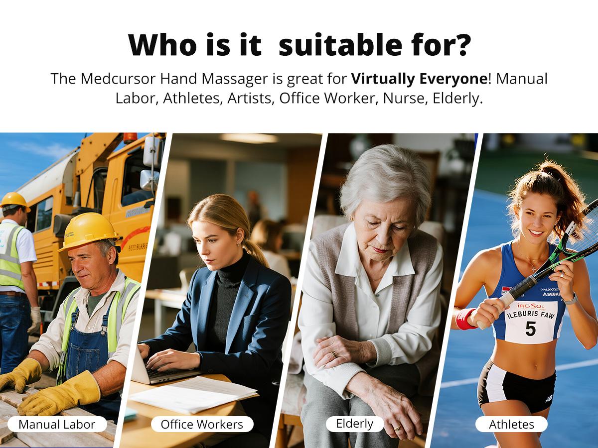 Medcursor Hand Massager Cordless with Heat for Hand Relax 6 Modes 6 Intensities 3 Timers Airbag Pressure Massage for Sensitive Skin Gifts for Women Men - Relaxing