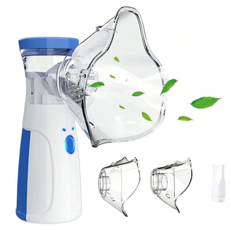 1 PCS USB  Portable Handheld Nebulizer with 200 mAh Lithium Battery Compact Mesh Design for Breathing Support White Stainless Steel Gift for Mom and Kid