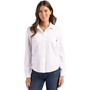 Cutter & Buck Advantage Tri-Blend Soft Pique Long Sleeve Knitted Womens Button Down