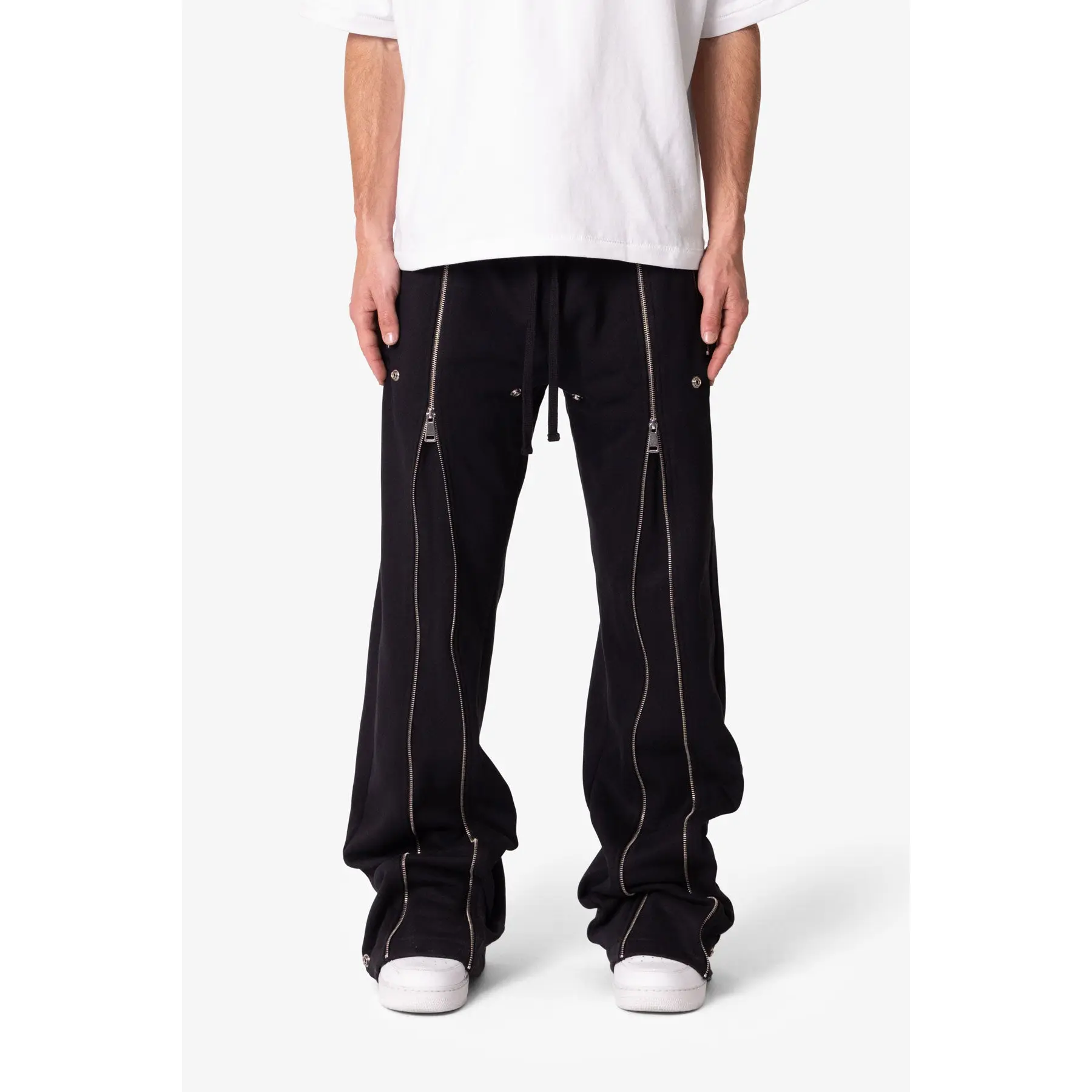 mnml Rivet Zipper Flare Sweatpants