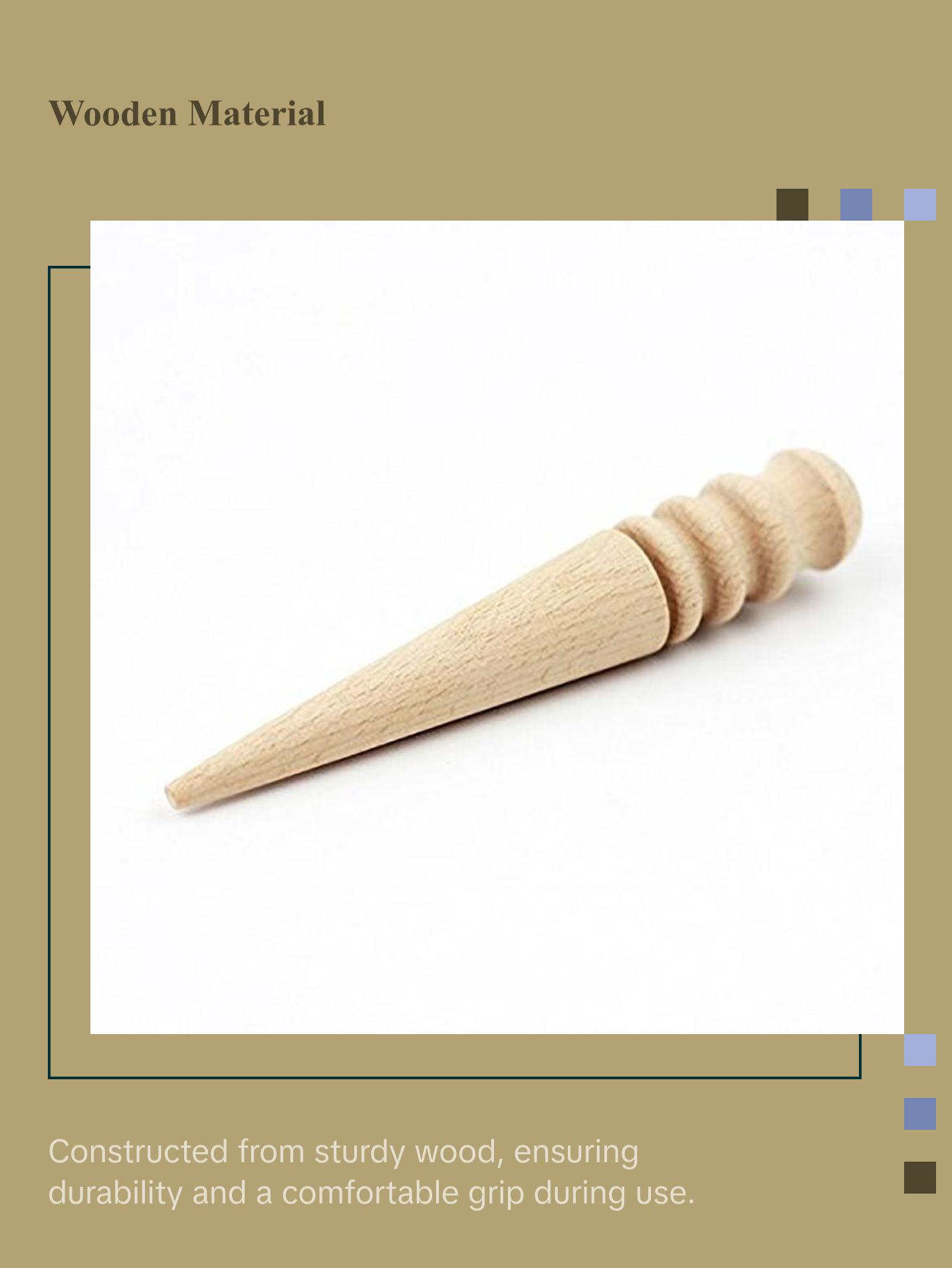 3 Piece Leather Craft Edge Slicker - Wooden Edge Burnisher Set - Round, Flat, Cake Shape