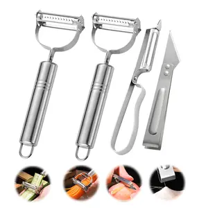 Julienne Peeler,Stainless Steel Vegetable Peeler Heavy Duty Peelers with Shaving Clip for Meat Fruit Carrot Veggie Potatoes,Dishwasher Safe cutter peeling tool