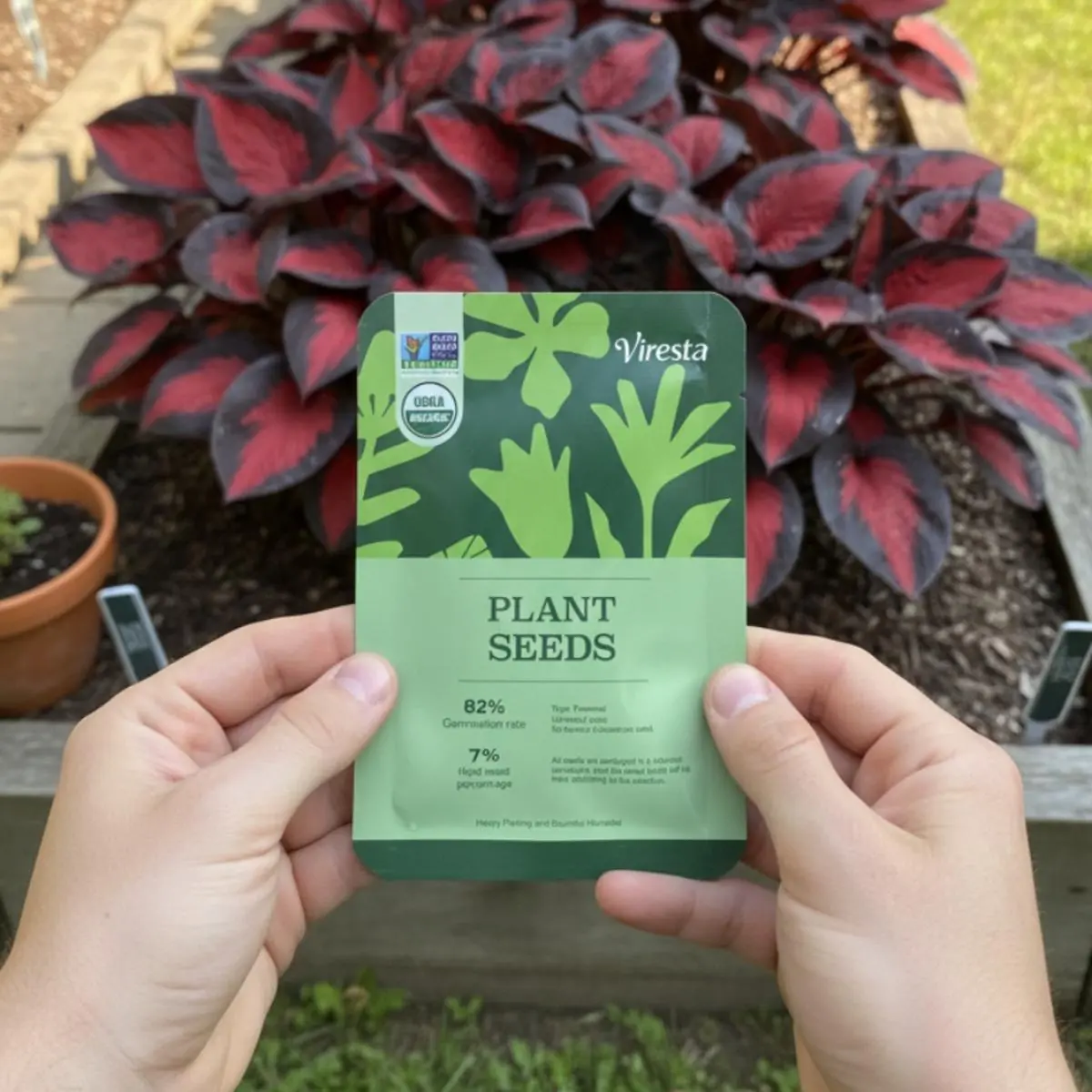 Black-Red Hosta Seeds, Exotic Bicolor Foliage Perennial Plants, Shade Tolerant, Easy to Grow, Striking Contrast for Dramatic Garden Appeal Ideal for Gardeners