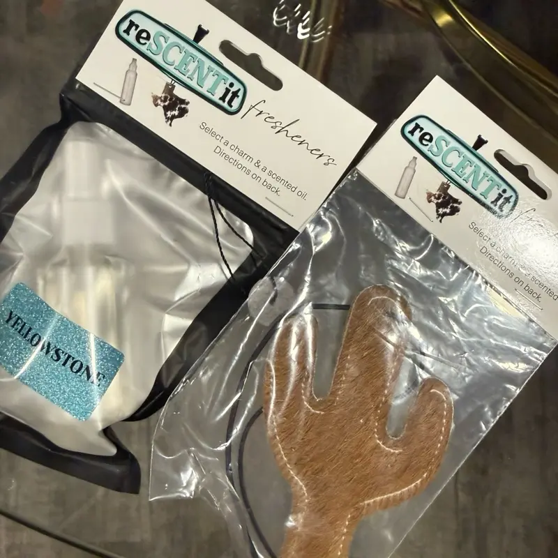 Western Leather Car Freshener – Refillable Scent Charm set