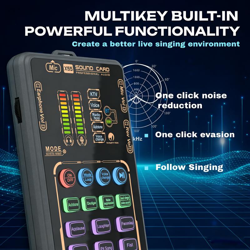 To Party X55 Pro Small Handheld Sound Card Kit Audio Interface Portable ...
