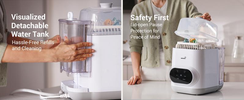 Grownsy EaseClean Bottle Washer Pro | All-in-One Bottle Washer & Sterilizer for Baby Bottles, Pump Parts & Baby Essentials | BPA Free | Plug-in