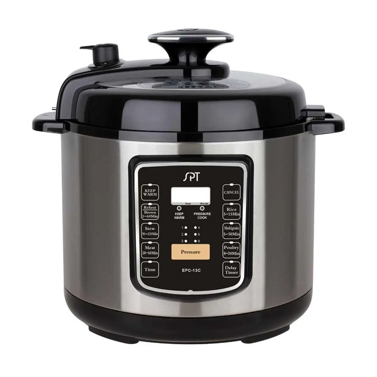 212 MAIN Sunpentown EPC-13C 6.5-Qt Improved Stainless Steel Electric Pressure Cooker - 6 Programs, Quick-Release Button, Multifunction Appliance, Improved Pressure Cooker, Multifunction Rice Cooker