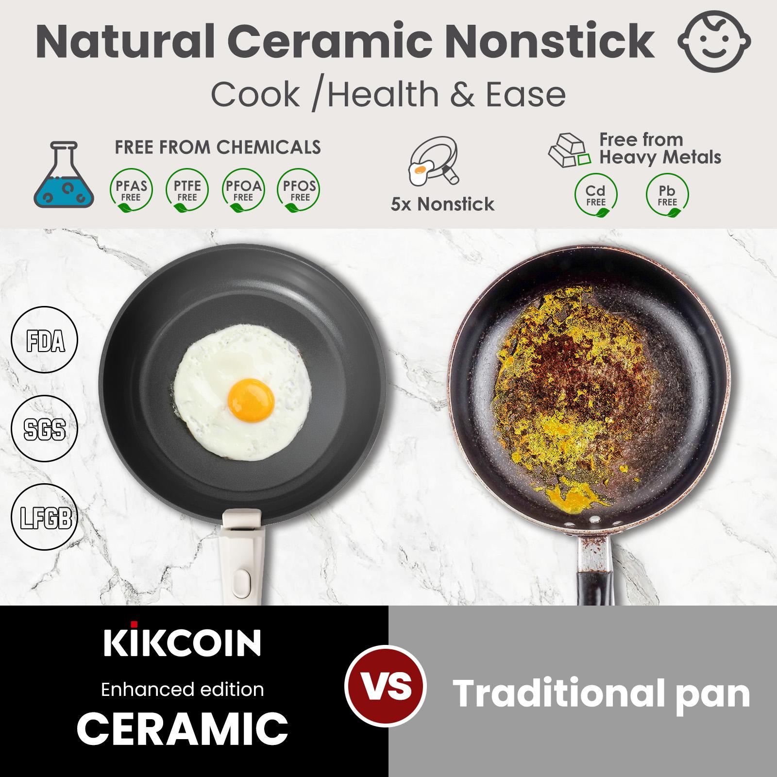 Kikcoin RV Nonstick Cookware Sets-Non-Toxic Kitchen Tools for Cooking & Baking-Includes Pots, Pans, Utensils & More - Perfect for Beginners & Chefs