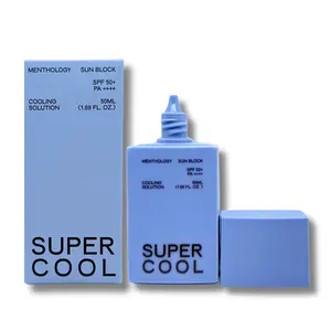 MENTHOLOGY Super Cool Sun Block SPF50+ PA++++ Cooling Sunscreen 50ml Lightweight UV Protection for Sensitive and Oily Skin