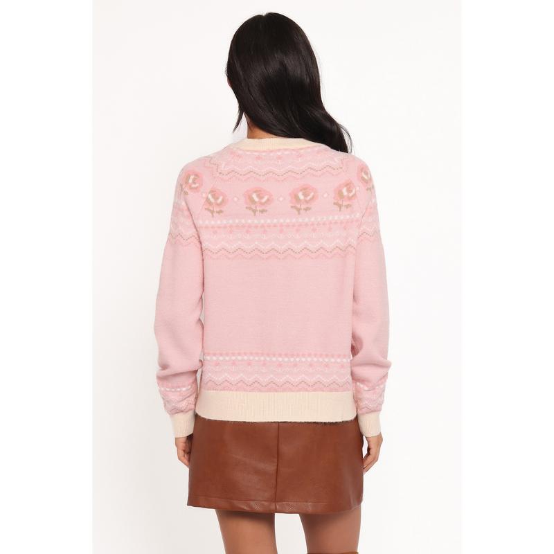 Poppi Fairisle Cardigan - Pink