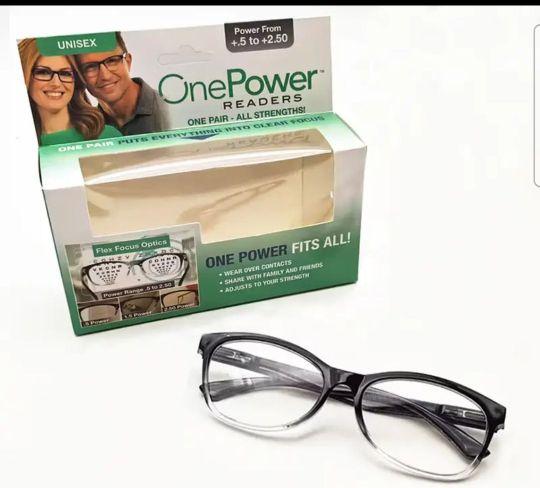 One Power Auto-Focus Reading Glasses, Lightweight Frames, 5 Styles to Choose From, Flexible Focus Optics, 0.5 to 2.5 Power Diopter, Unisex Design