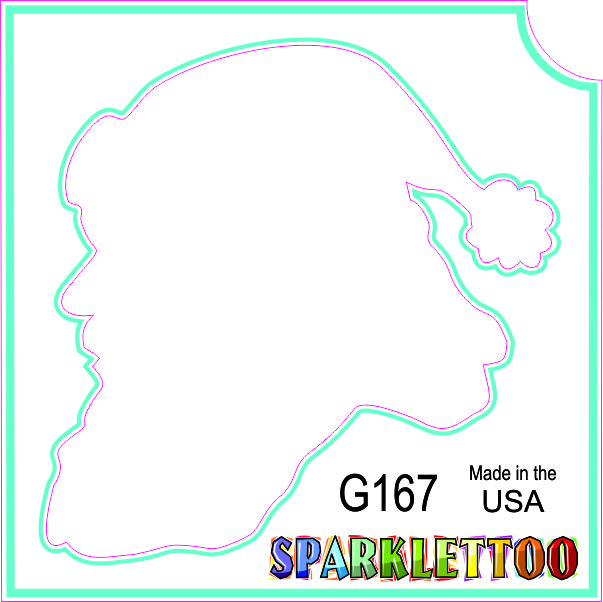 212 MAIN G167 Glitter Effect Tattoo Stencil, 3-Ply Paper Santa Shape, 1.5x2.3x2.3 in, FDA & Children-Safe, 100-Pack (Men's Costume & Special Occasion Accessories)