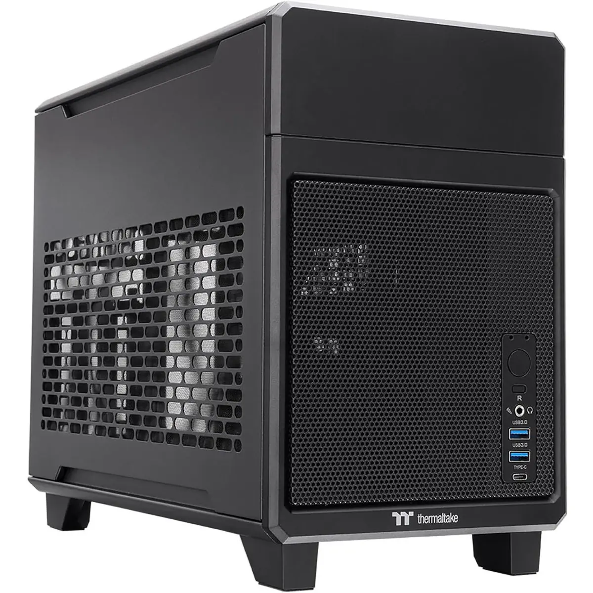 Thermaltake TR100 Gaming Mini-ITX Mini-Tower PC Case - Black, Equipped with USB Ports, Made for Gaming