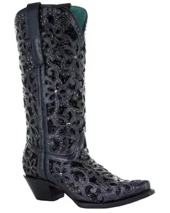 Corral Women's Inlay Embroidery Western Boot Snip Toe - A3752