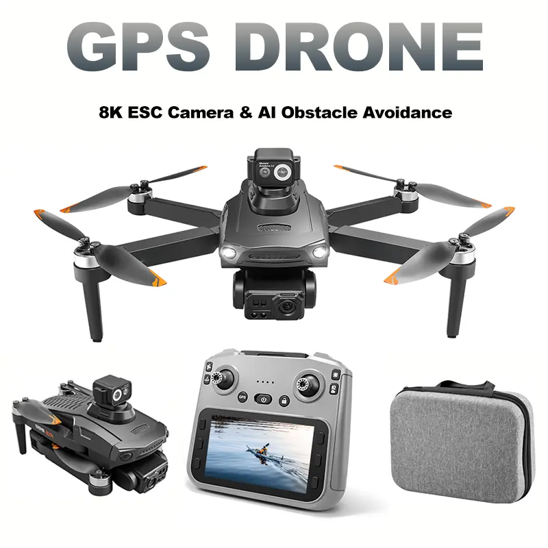 YCMDCGIE Professional 8K Camera GPS Drone: 50 Mins Long Endurance, 6900ft Range, Foldable Quadcopter with Upgraded Screen Controller, 3-Way AI Obstacle Avoidance, Brushless Motor