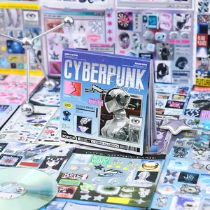 30 pages Cyberpunk Die-cut Sticker Book - for journaling, diy decoration & scrapbooking, nail sticker 30 pages Cyberpunk Die-cut Sticker Book - for journaling, diy decoration & scrapbooking, nail sticker